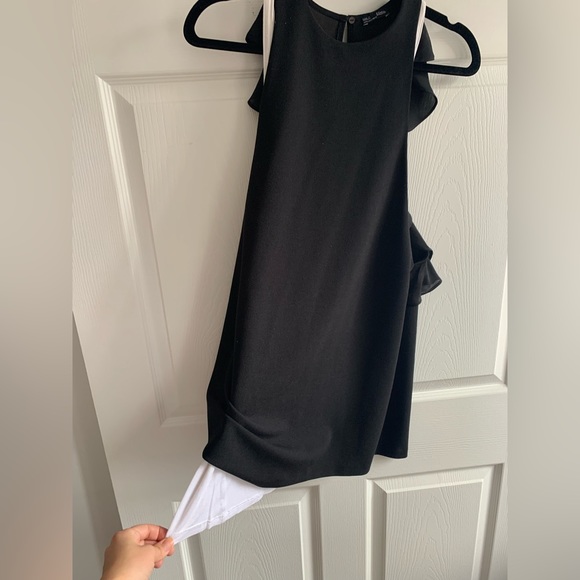 Zara Black Mini Dress with White Tank Slip - Size S - Picture 5 of 6